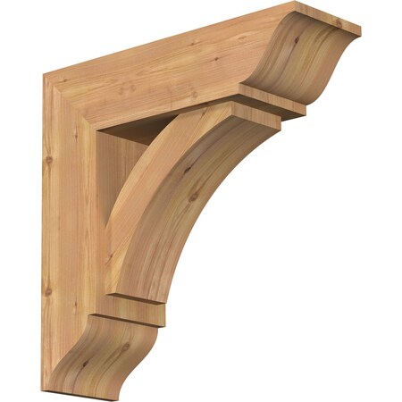 Ekena Millwork Thorton Traditional Smooth Bracket w/ Offset Brace, Western Red Cedar, 7 1/2"W x 24"D x 24"H BKT0806X24X24THR01SWR